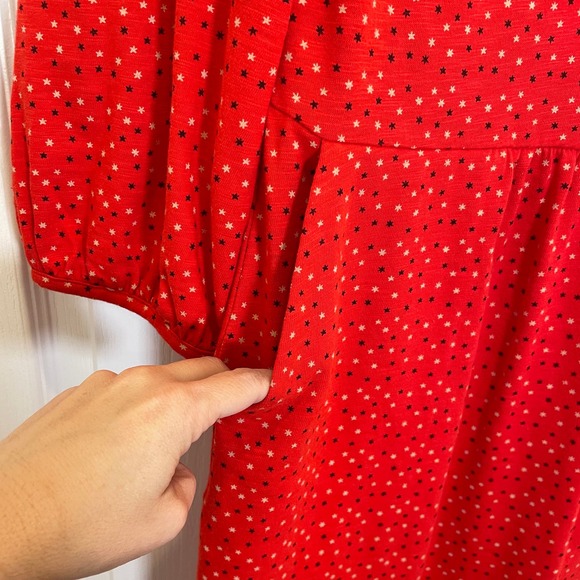 Boden Odelia Dress Stars Print 100% Cotton Balloon Sleeve Pockets 6 - Picture 5 of 7